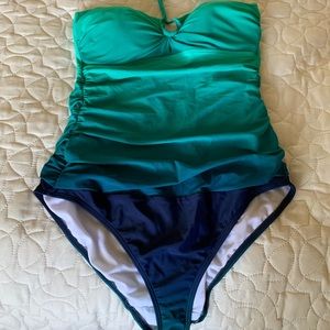 Turquoise/Blue One Piece Swimsuit